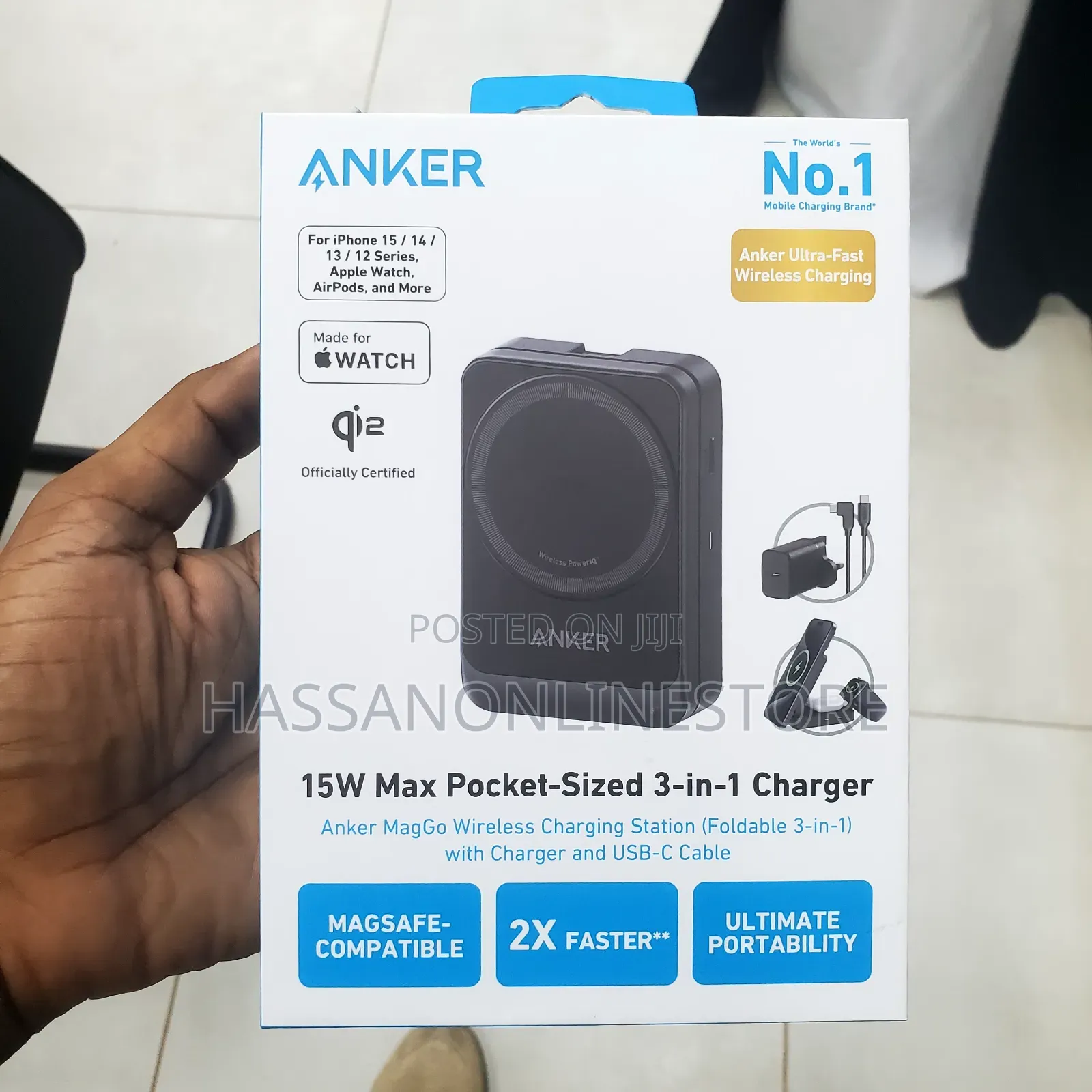 Anker Maggo 15w Max Pocket-Sized 3-in-1 Charger