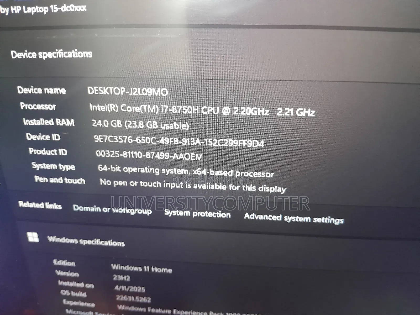 Laptop HP Omen 15 24GB Intel Core I7 HDD+SSD 512GB