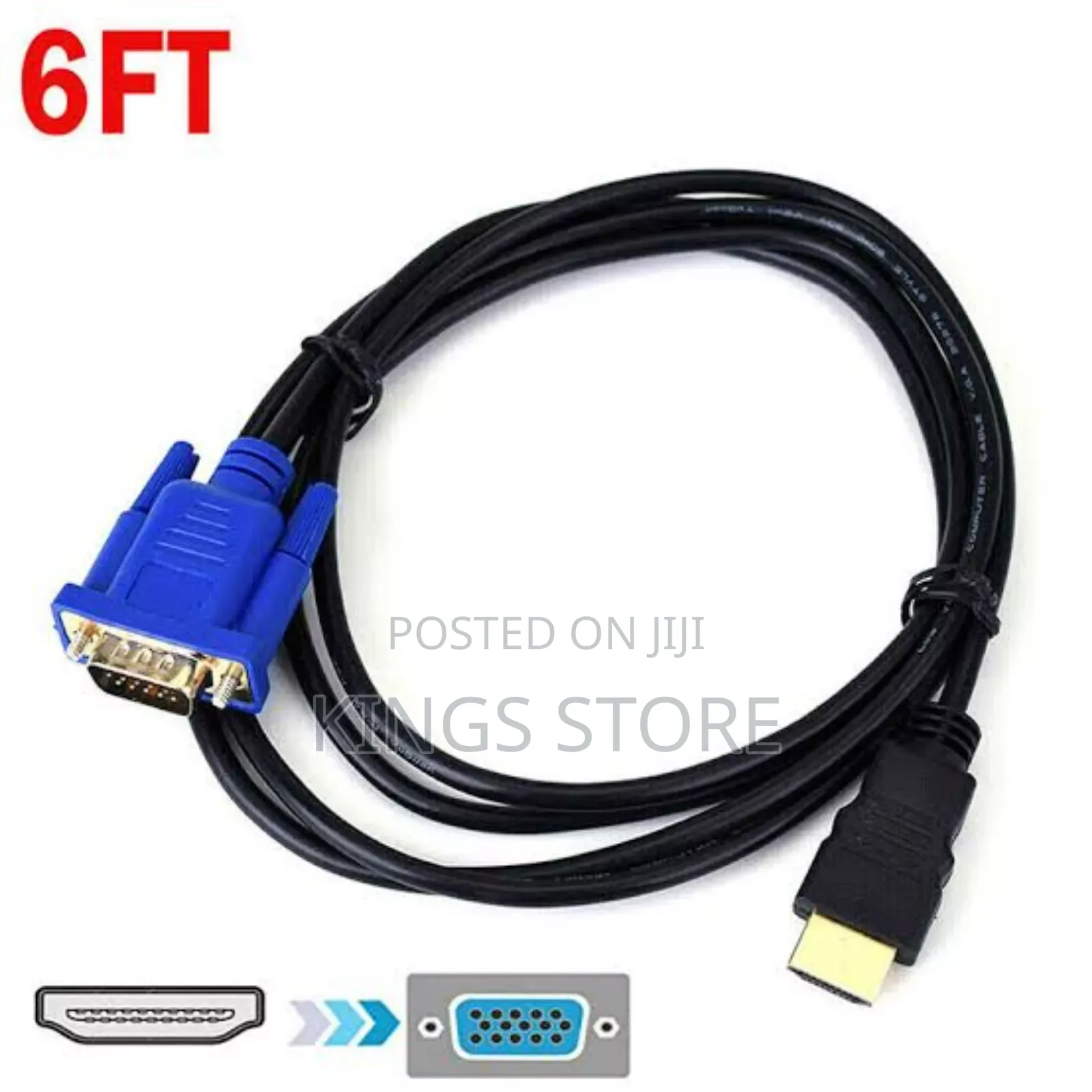 Hdmi to Vga Adapter Cable 6ft/1.8m Gold-Plated 1080p
