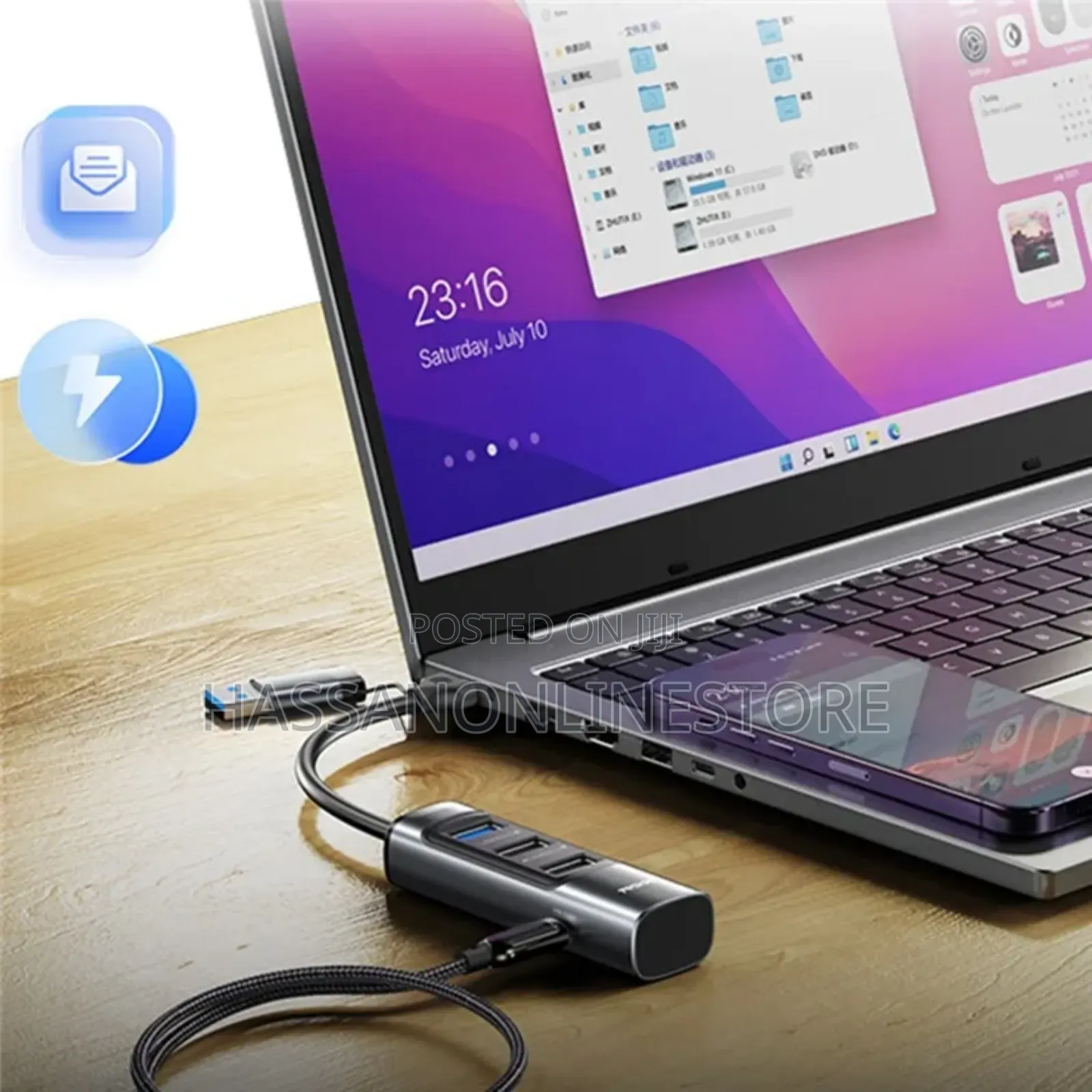 Yesido Hb19 Hub Adapter 6 in 1 Usb-C + Usb-A