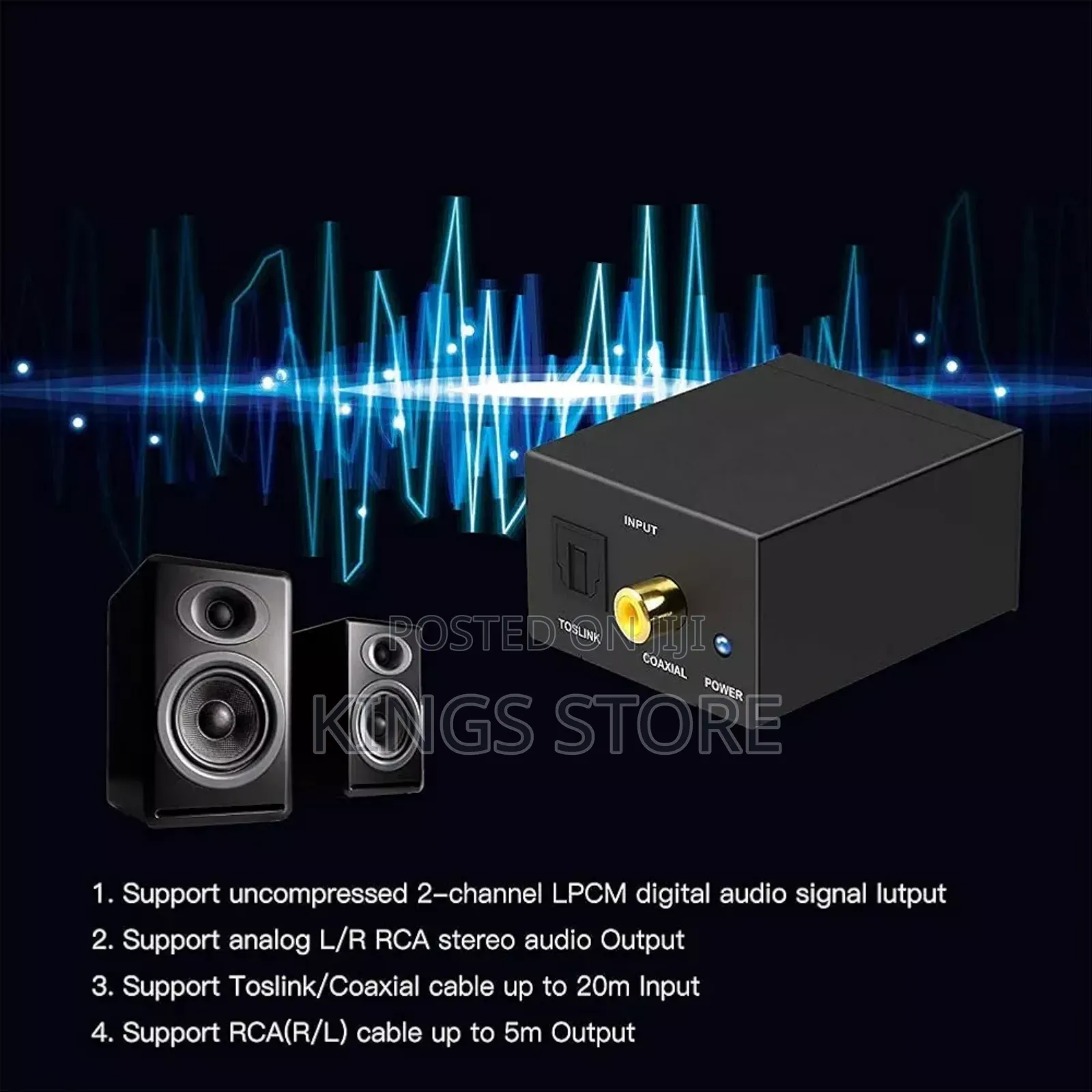 Digital To Analog Audio Converter, Coaxial To Toslink