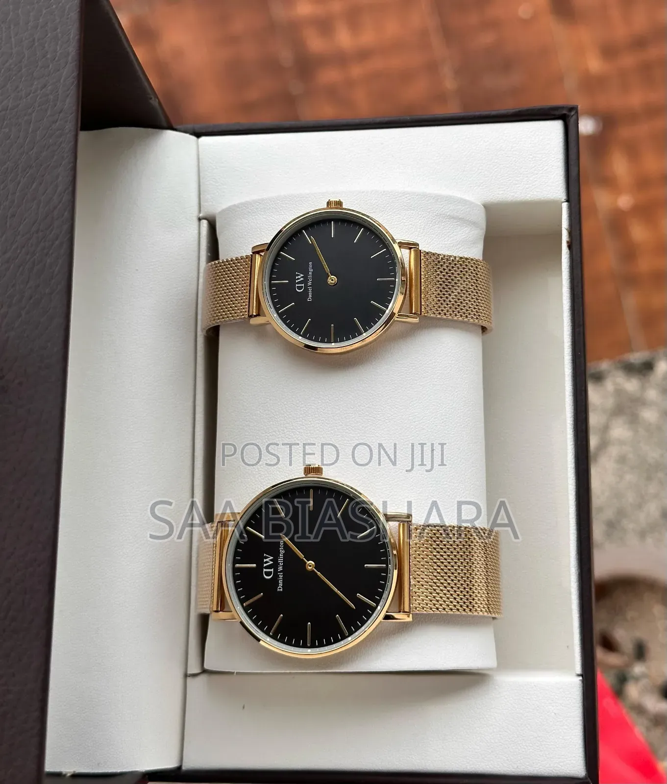 Daniel Wellington Couple Watches Mkeka Gold Na Black