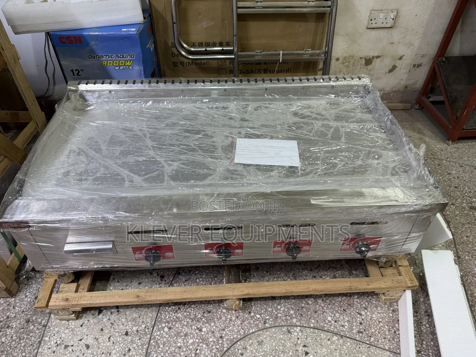 1200mm Large 4 Burner Commercial Gas Griddle (12 Chapati)
