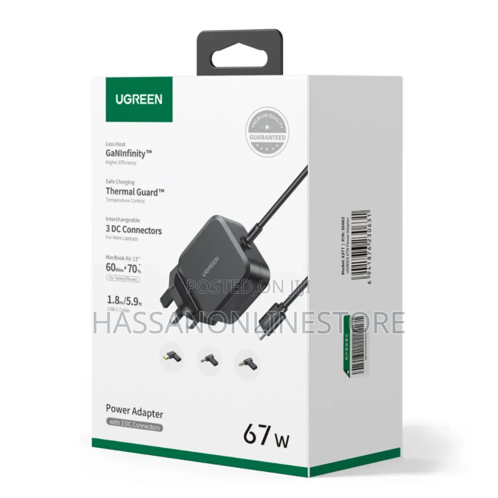 Ugreen 67w Power Adapter Usb C Fast Charge With 3 Connectors