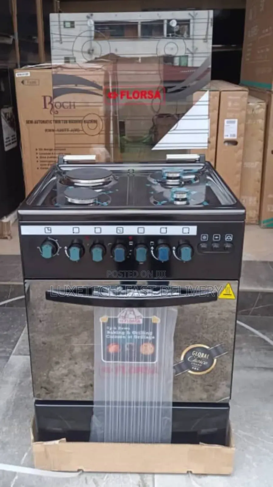 Florsa 60x60cm Cooker 3 Gas + 1 Electric Hob + Oven Electric