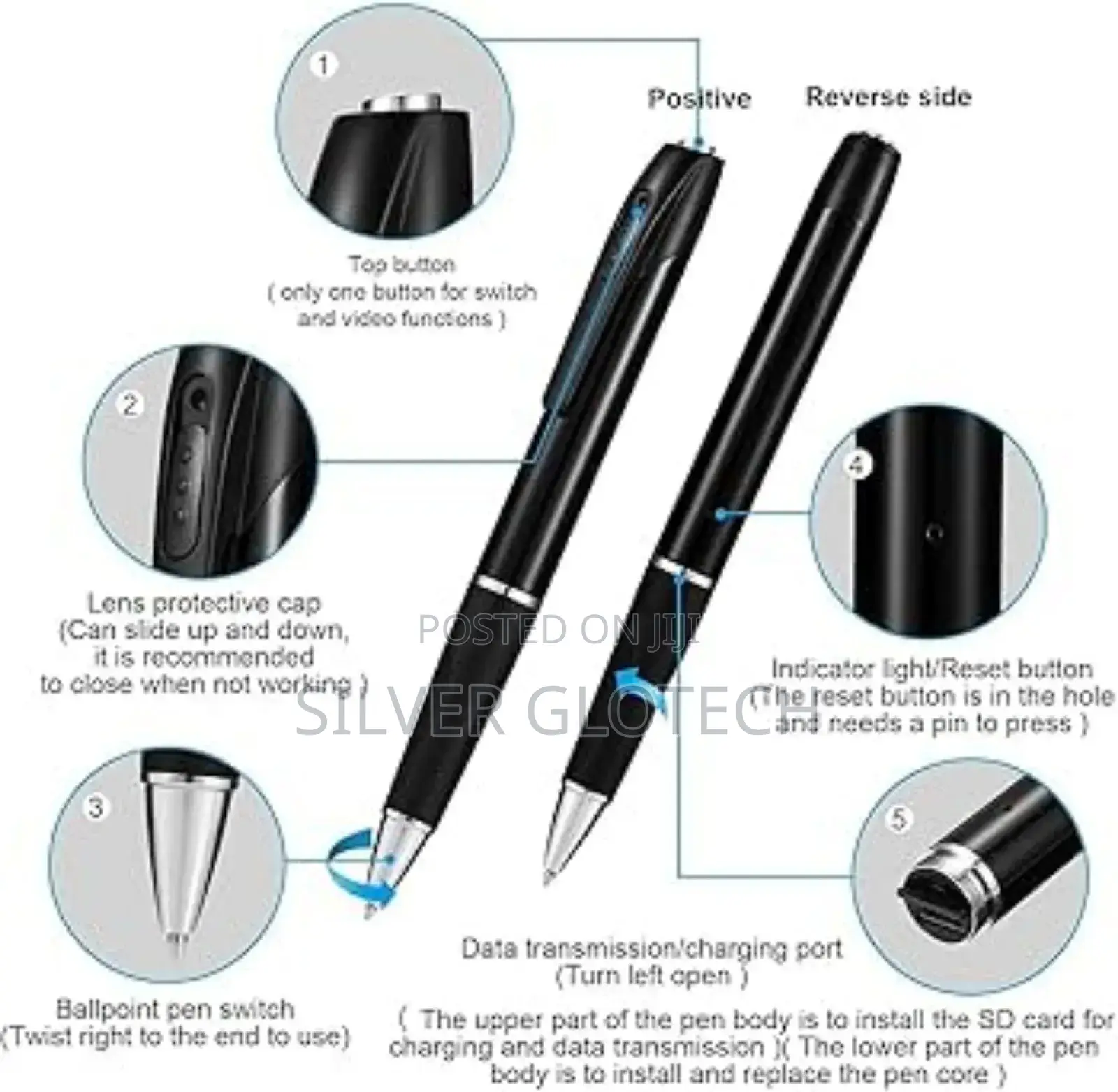 Spy Pen Camera Support 128gb and 150minutes Video Shooting