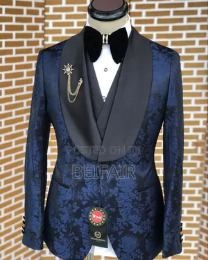 Blue and Black Taxedo Suit