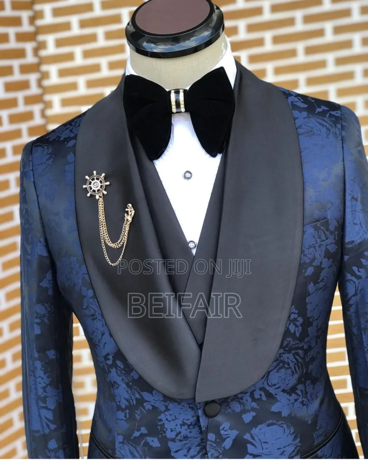 Blue and Black Taxedo Suit