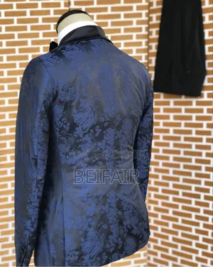 Blue and Black Taxedo Suit
