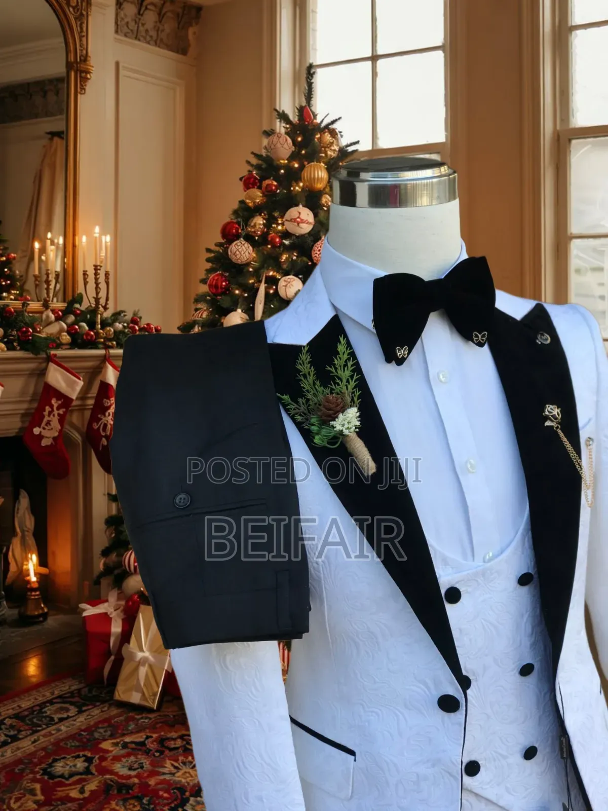 Brand New Black and White Suit