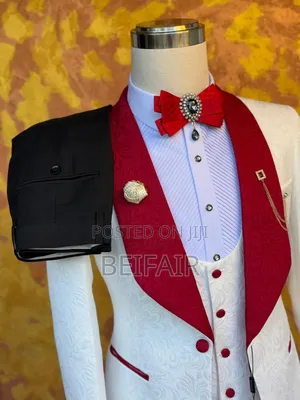 White and Red Taxedo Suit