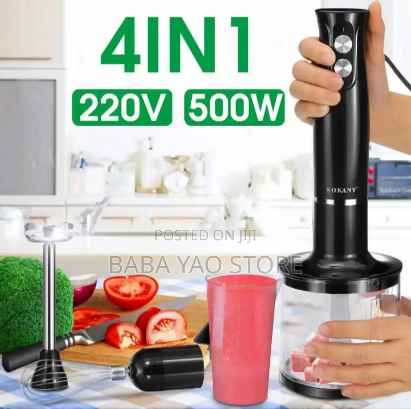 4in1 Sk768-4 Multi Function Kitchen Master Handheld Blender.