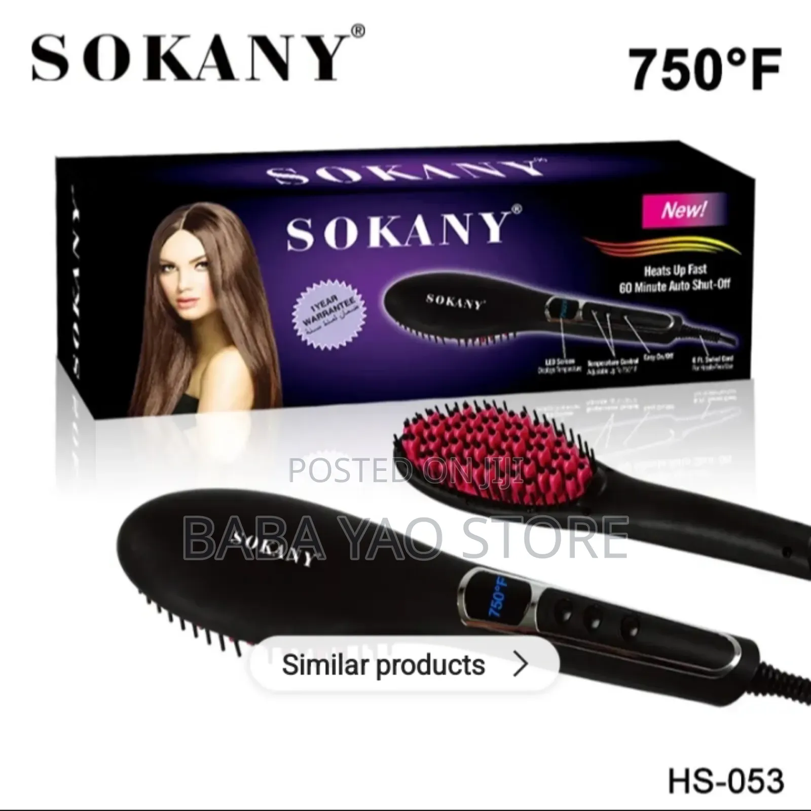 Hs-053 High-Grade Hair Straightener Comb 100% Original.