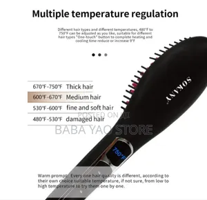 Hs-053 High-Grade Hair Straightener Comb 100% Original.