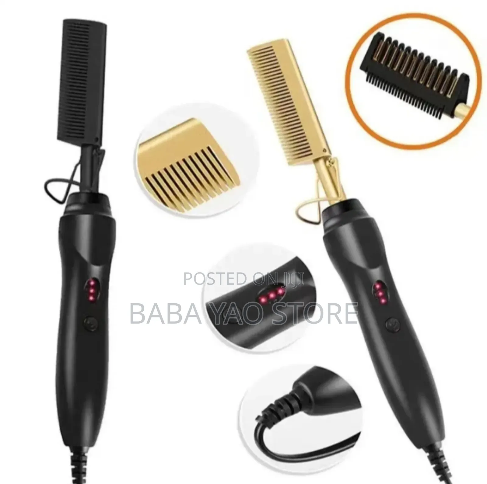 High-Heat Ceramic Comb Hairstraightner Electric Hot Comb