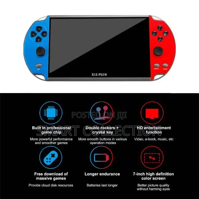X12 Plus 7 Inch Handheld Console With Many Built-in Games