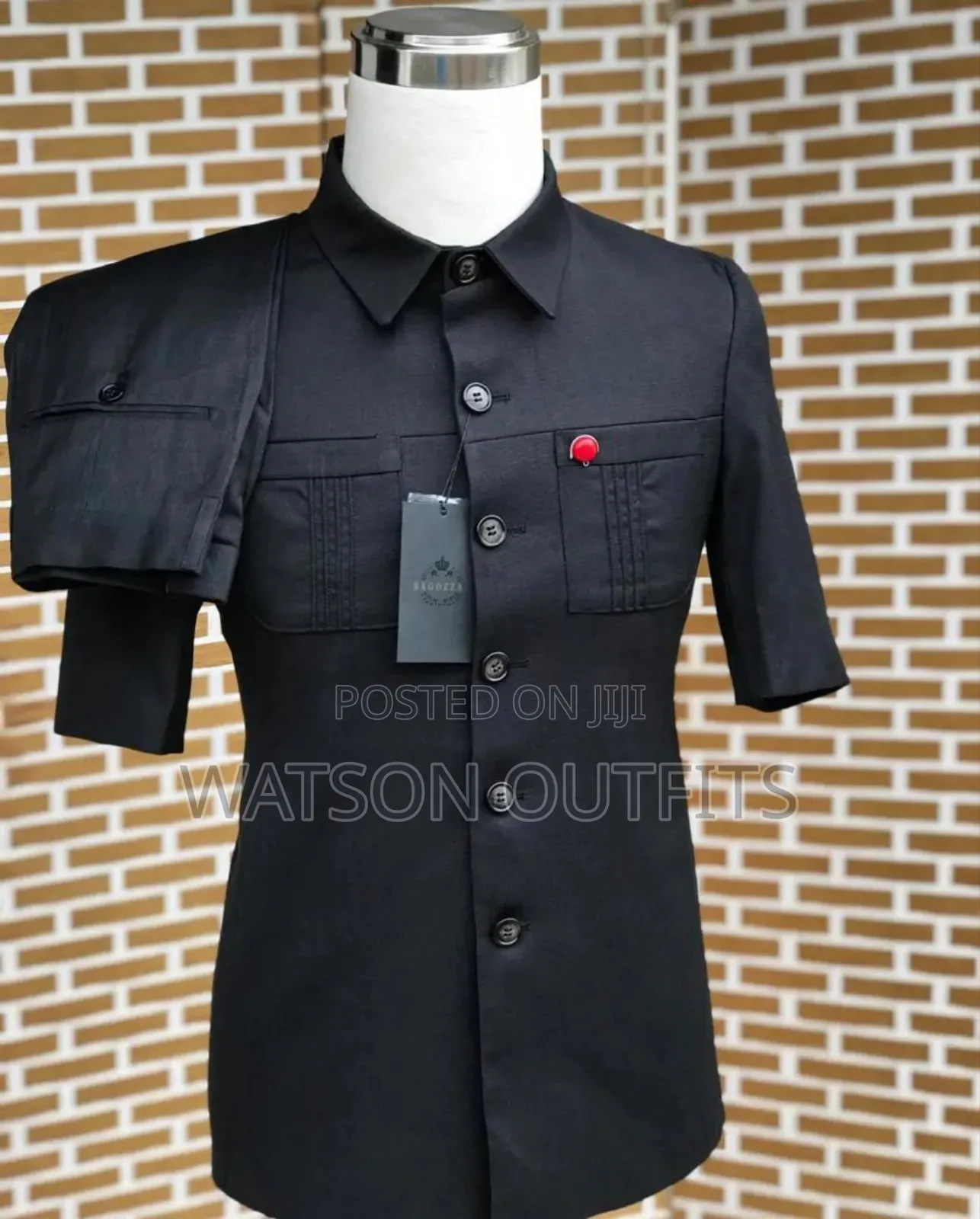 Kaunda Suti Za Long and Short Sleeve Za Kijivu Na Nyeusi