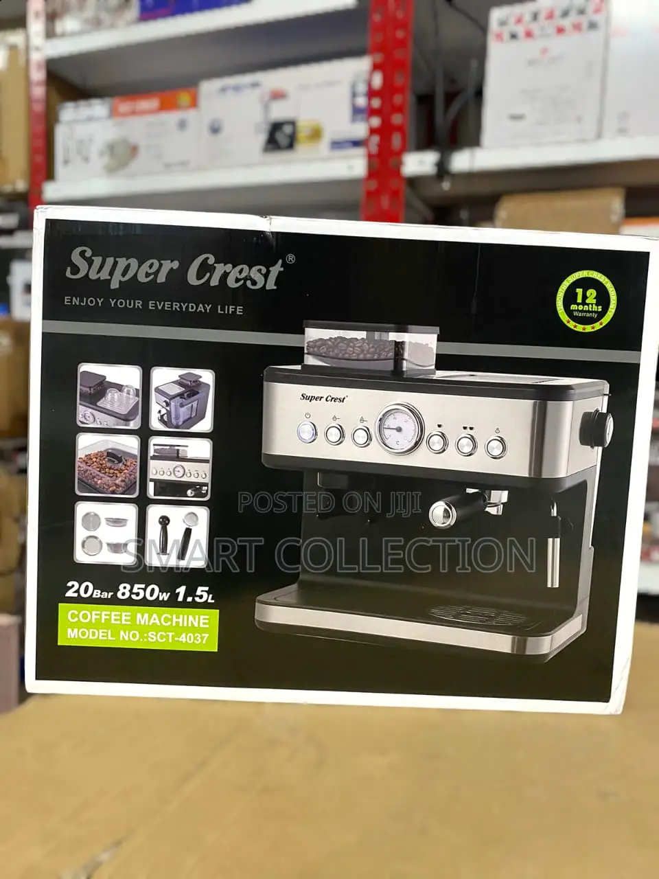 Super Crest 2 in 1 Coffee Machine 850w SCT-4037