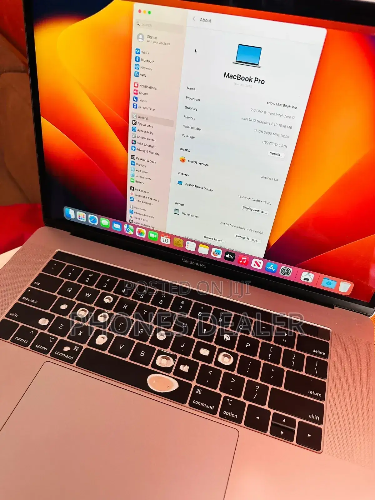 Laptop Apple MacBook Pro 2019 16GB Intel Core I7 SSD 256GB