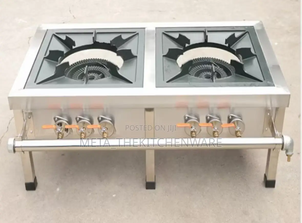 Commercial High Pressure Gas Stove Double Burner