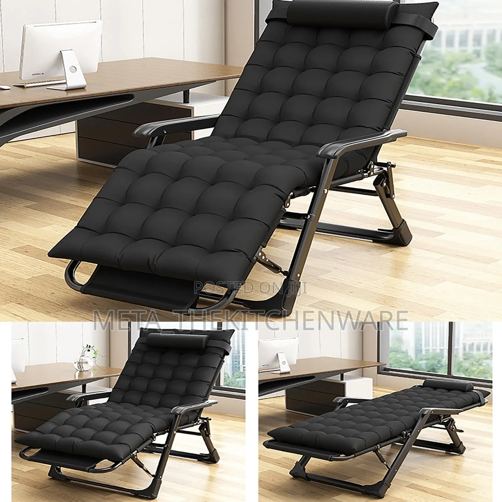 Deck Chair Foldable/Garden Lounger With Adjustable Backrest