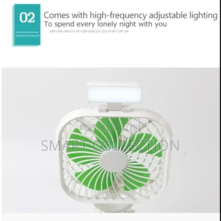 Rechargeable Folding Fan With Portable Led Light