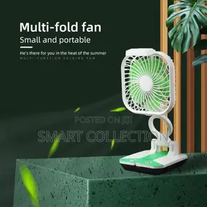 Rechargeable Folding Fan With Portable Led Light