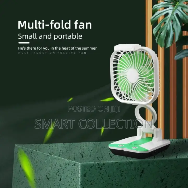 Rechargeable Folding Fan With Portable Led Light