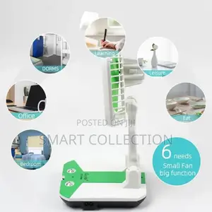 Rechargeable Folding Fan With Portable Led Light