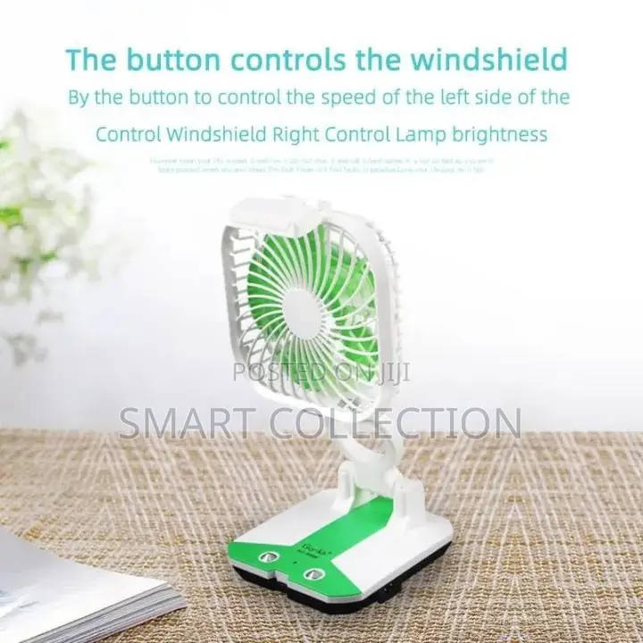 Rechargeable Folding Fan With Portable Led Light