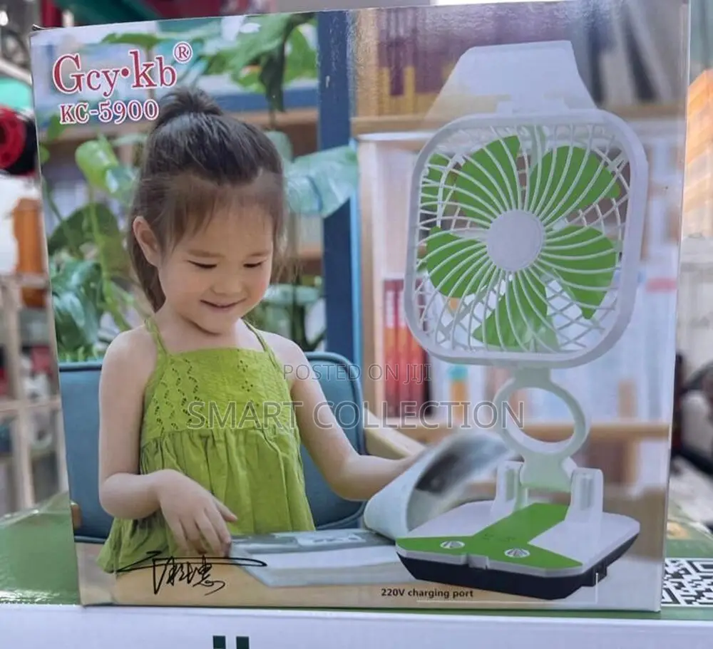 Rechargeable Folding Fan With Portable Led Light