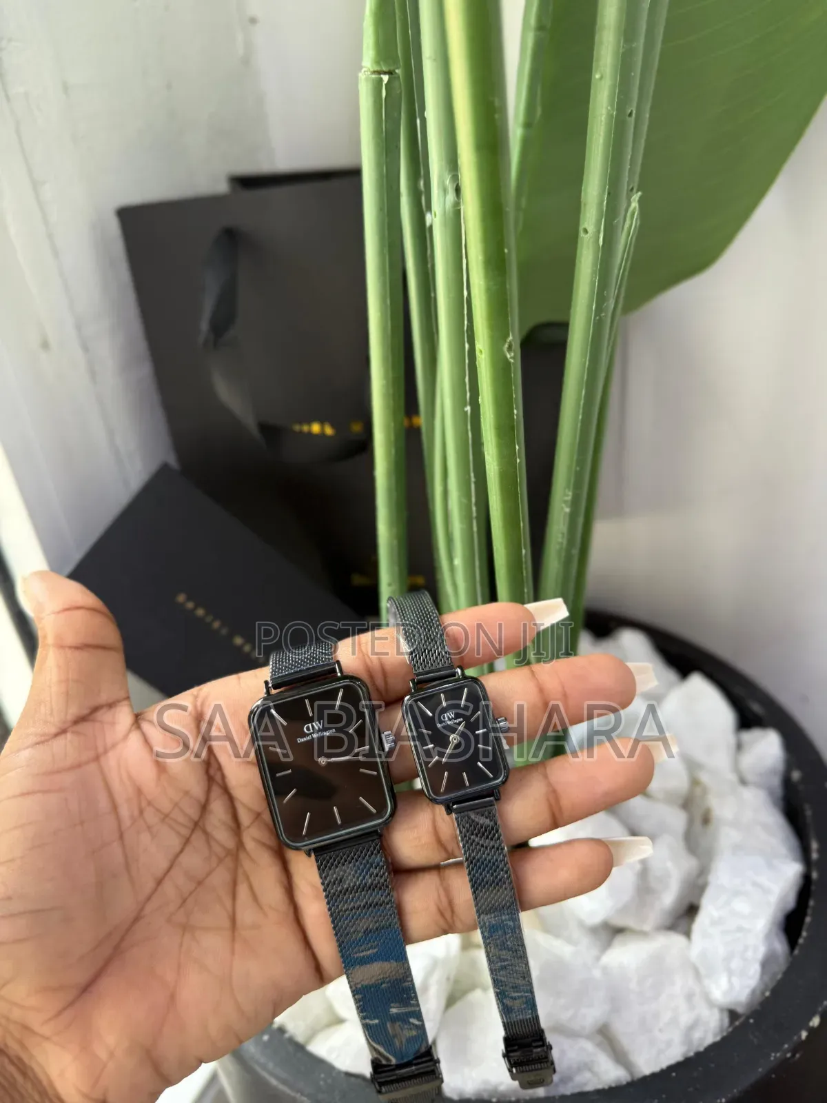 Daniel Wellington Quadro Couple Watch Black Full Box