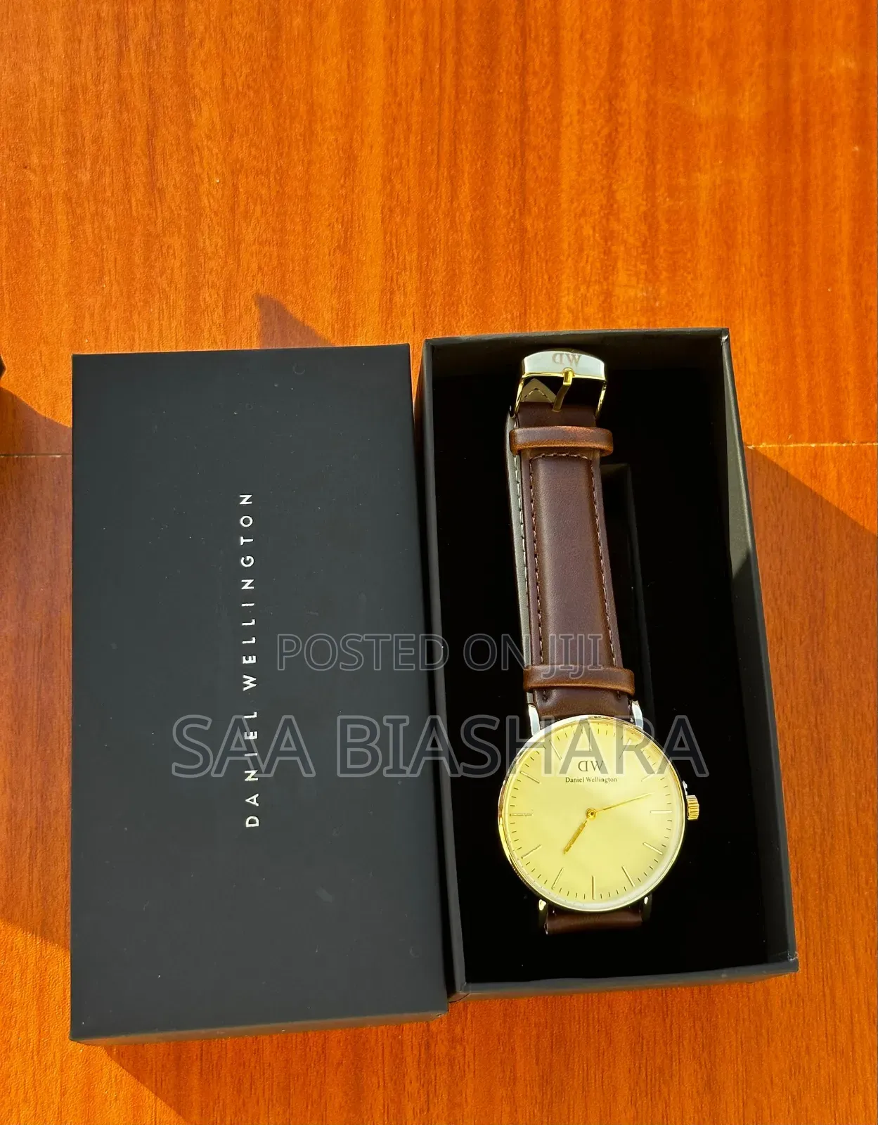 Classic Daniel Wellington Watch Brown and Yellow Full Box