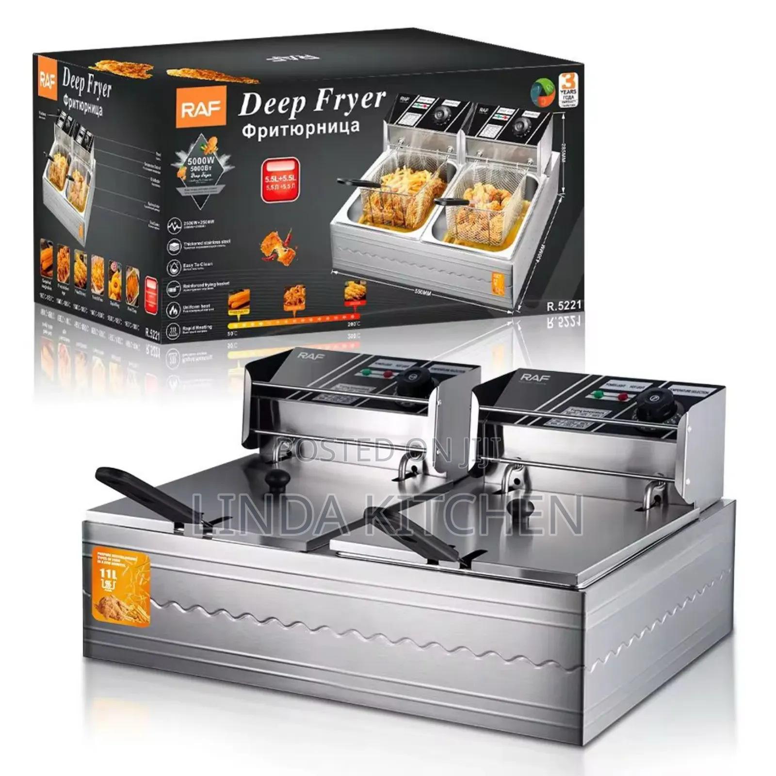 Raf Deep Fryer Double 11lts