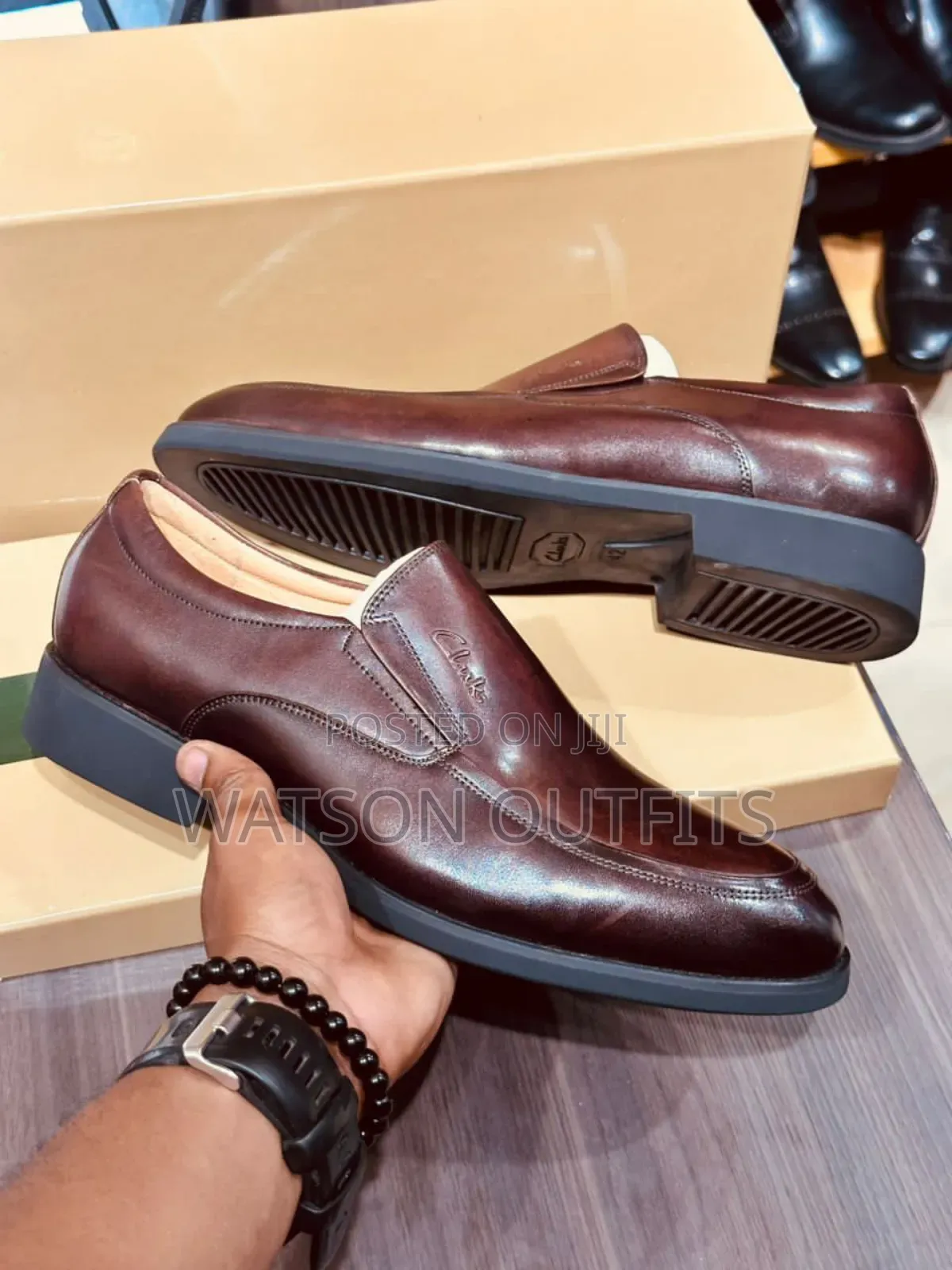 Clarks Grade One Za Ngozi Na Soli Kali Zisizo Na Kamba