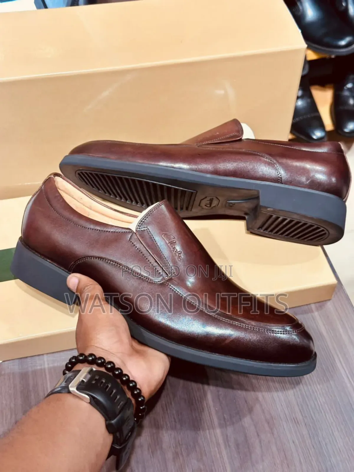 Clarks Grade One Za Ngozi Na Soli Kali Zisizo Na Kamba