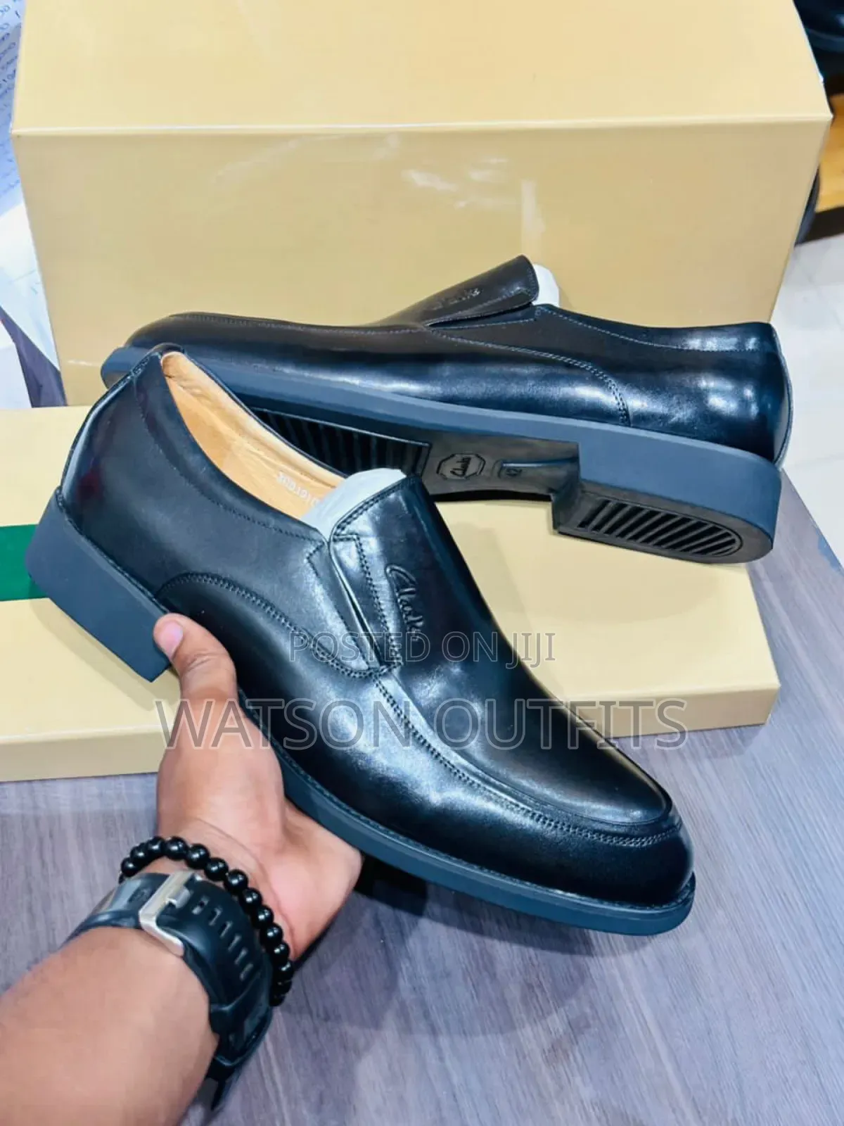 Clarks Grade One Za Ngozi Na Soli Kali Zisizo Na Kamba