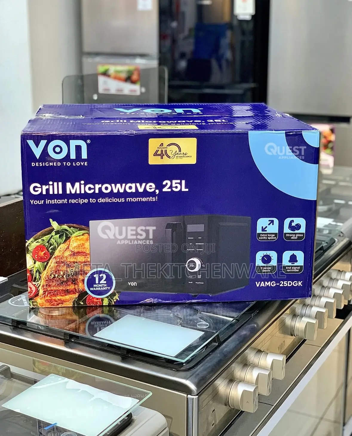 Von Digital Microwave With Grill 25l