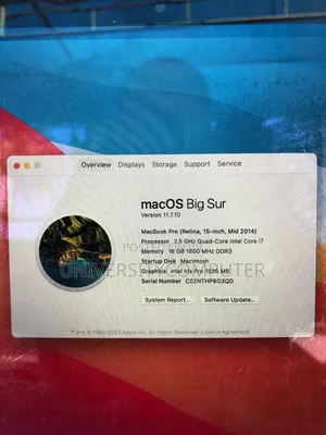 Laptop Apple MacBook Pro 2014 16GB Nvidia SSD 256GB