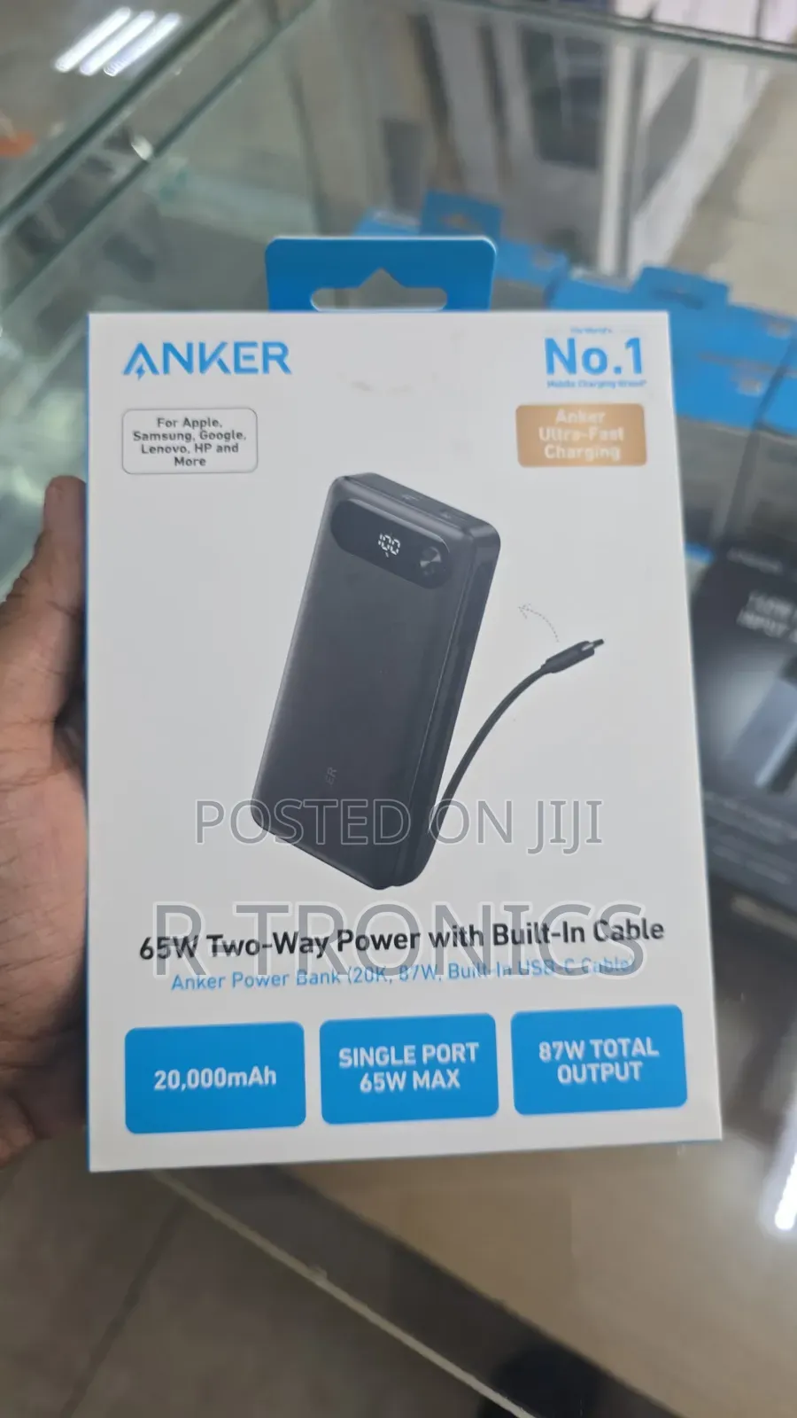 Anker Power Bank (, 87w, Built-in Usb-C Cable)