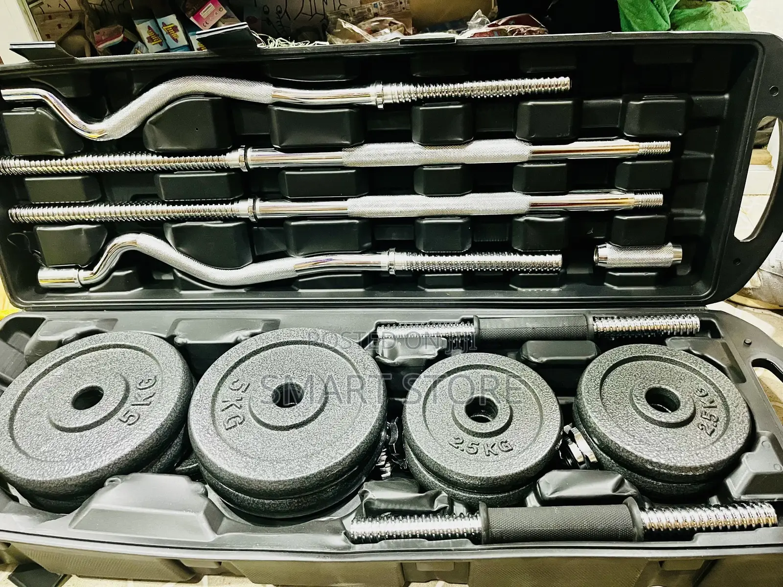 55kg Chrome Barbell and Dumbbell Set