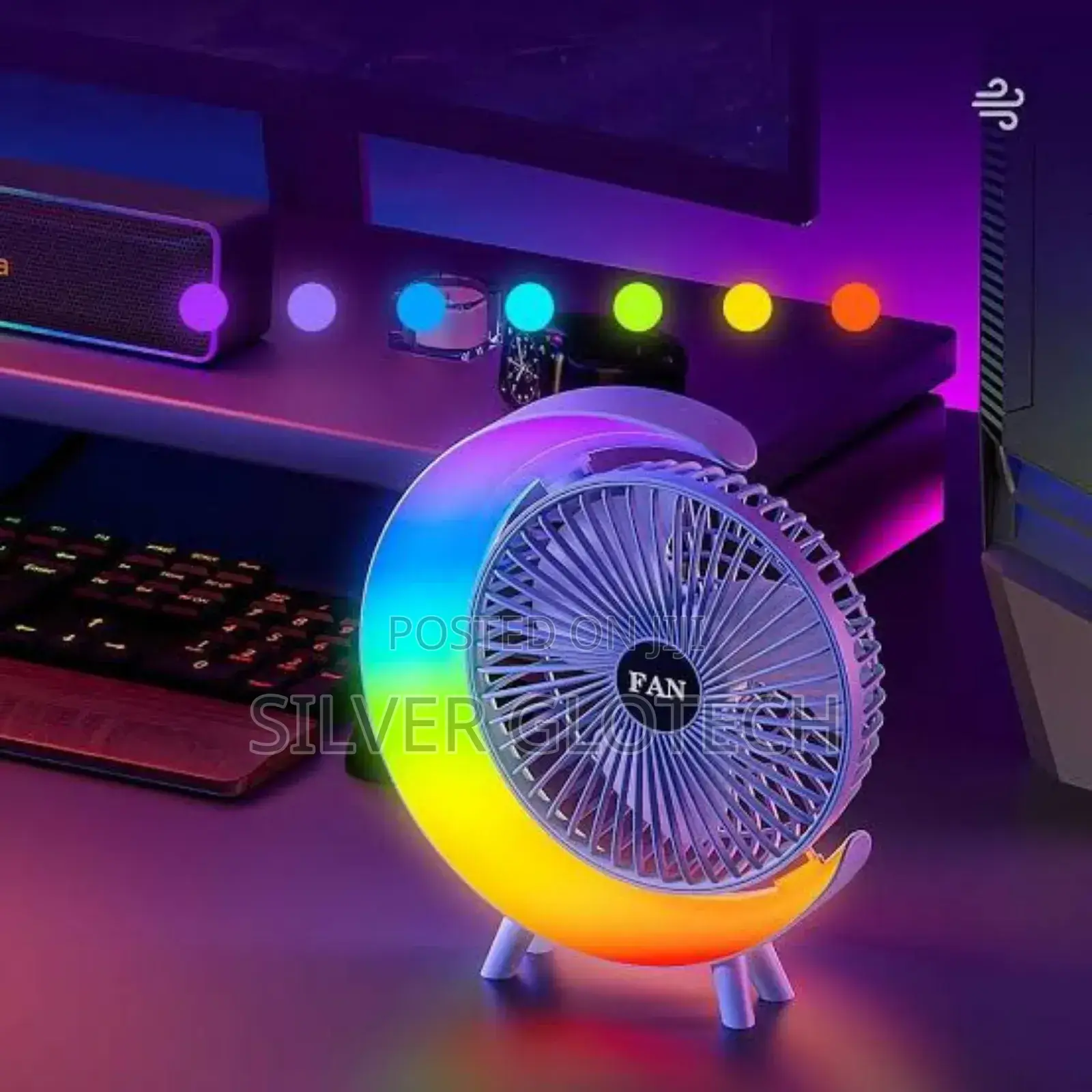 Colourful Desktop Mini Fan Rechargeable