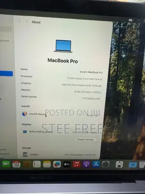 Laptop Apple MacBook Pro 2019 8GB Intel Core I5 SSD 128GB