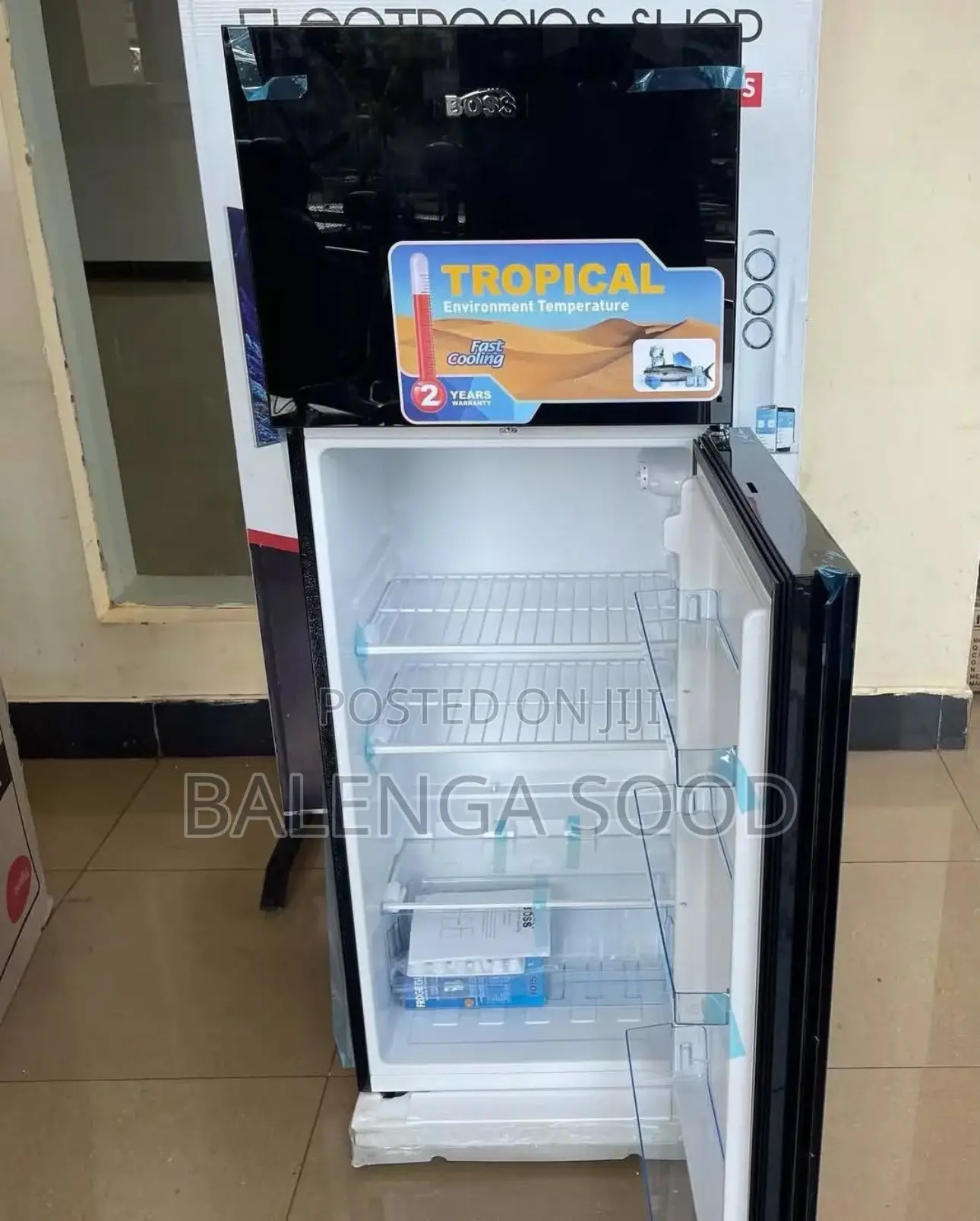 Boss Fridge( Litre 202) Kioo Black Colour