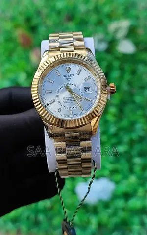 Rolex Sky Dweller Watch Gold and White
