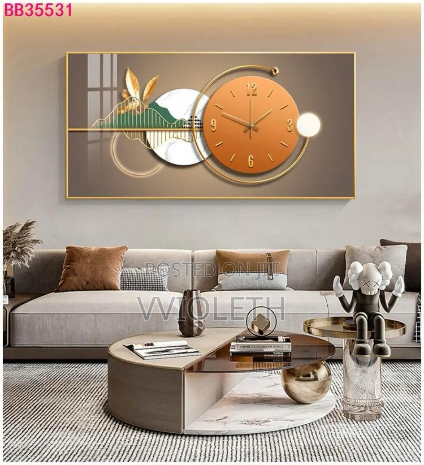 Horizontal Rectangular Wall Clock