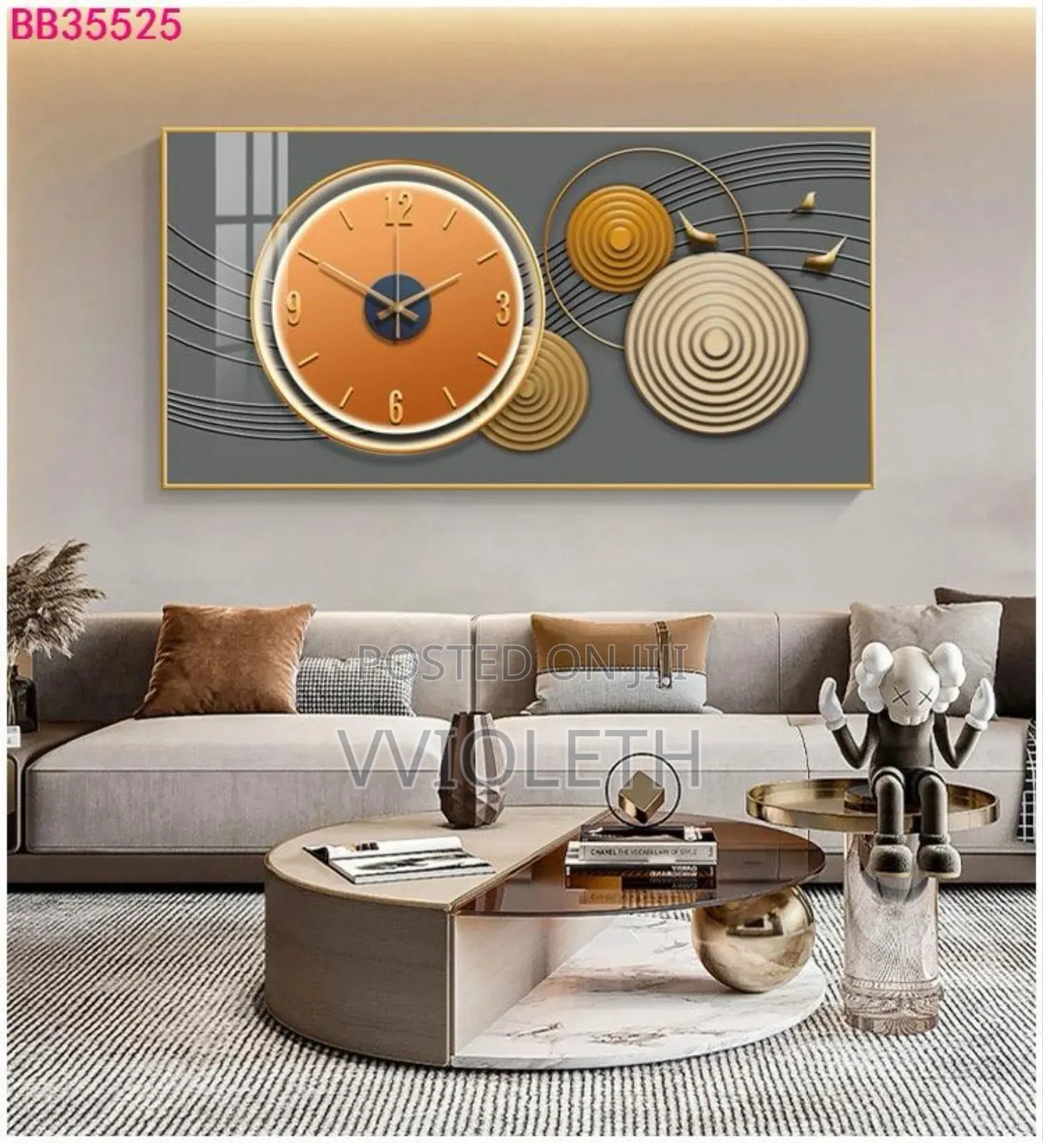 Horizontal Rectangular Wall Clock