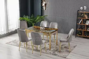 High Family Dinning Table With 6 Chairs