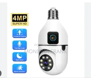 Dual Lens CCTV Bulb Camera Ya Chini Inarotate Kufuata Tukio