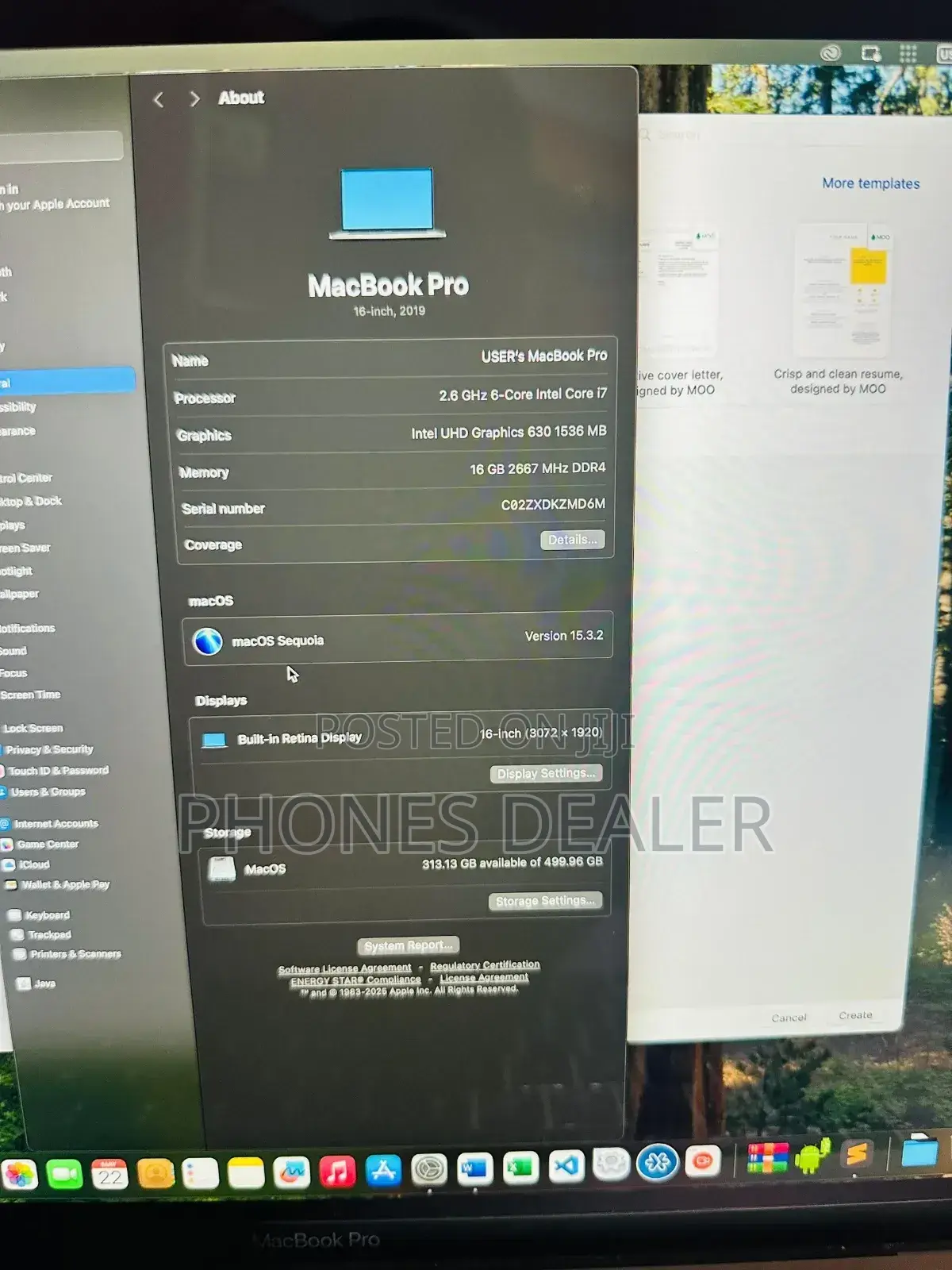 Laptop Apple MacBook Pro 2019 16GB Intel Core i7 SSD 512GB